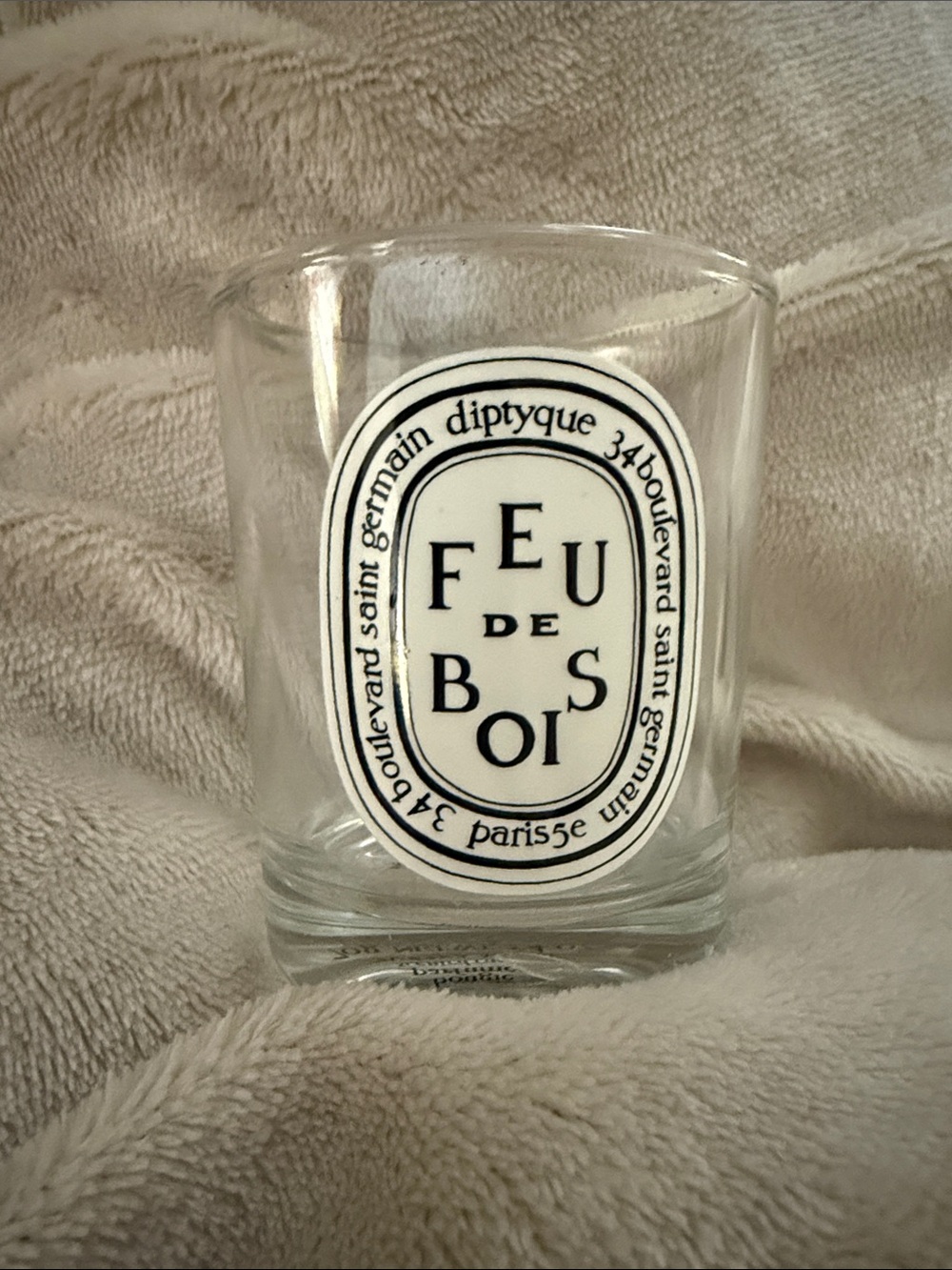 diptyque Feu de Bois Candle - Black and Clear Glass